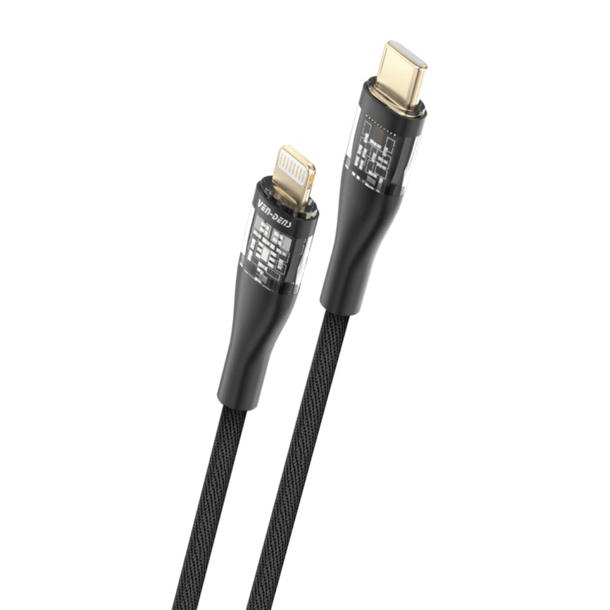Transparent Aesthetics USB C to Lightning Cable | Fast Charging & Heat-Resistant | VD-DCG04 - Image 1
