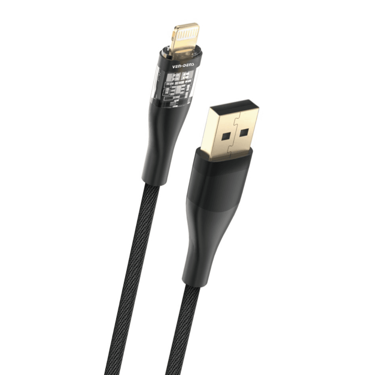 Transparent Aesthetics USB A to Lightning Cable | Fast Charging & Heat-Resistant | VD-DCG02 - Image 1