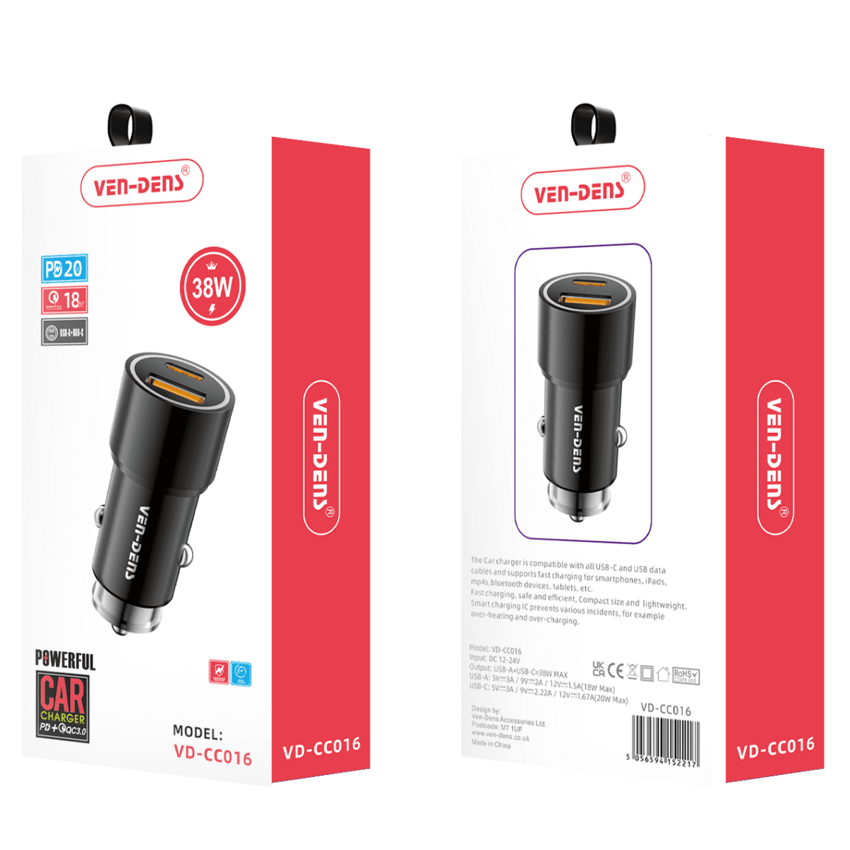 38W Dual Port Powerful Car Charger – Fast, Safe, and Efficient | VD-CC016 - Image 2