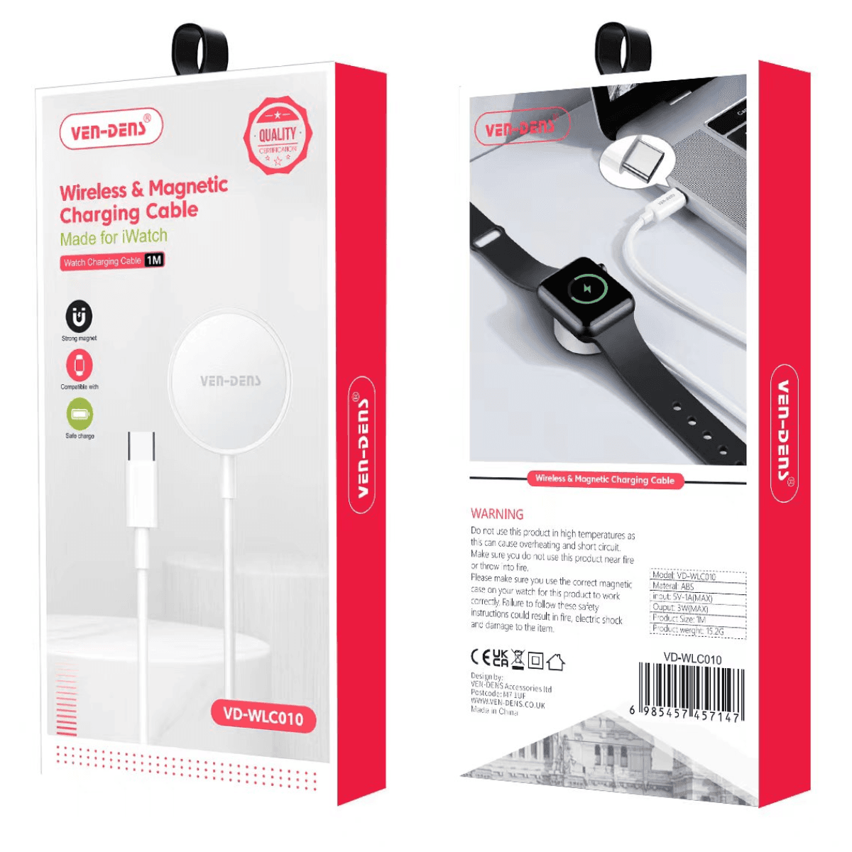 Wireless & Magnetic Charging Cable for iWatch – Compact, Reliable, and Efficient | VD-WLC010 - Image 2