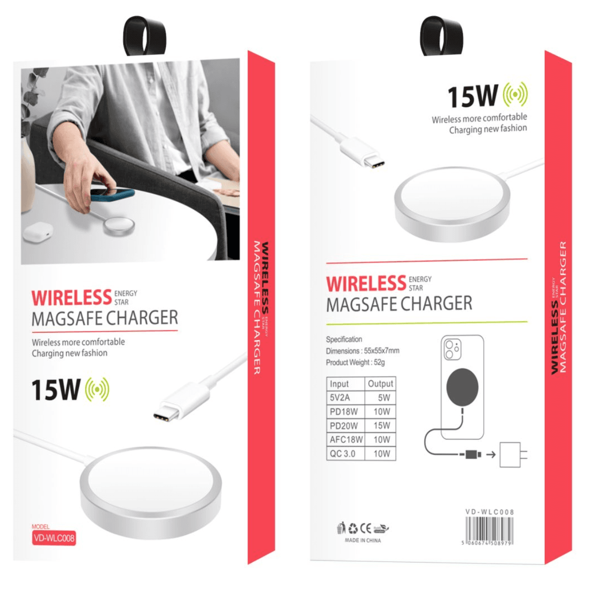 Wireless MagSafe Charger – Compact, Lightweight, and Stylish Charging Solution | VD-WLC008 - Image 2