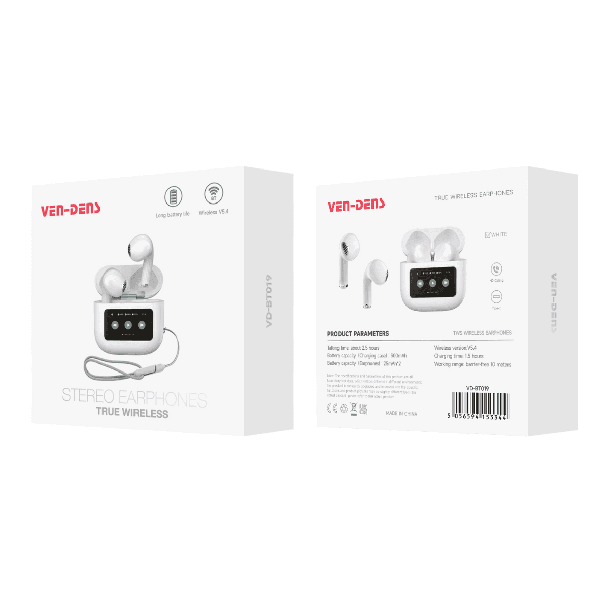 True Wireless Stereo Earphones Bluetooth 5.4 Earbuds – Seamless Connectivity & Crystal-Clear Sound | VD-BT019 - Image 2