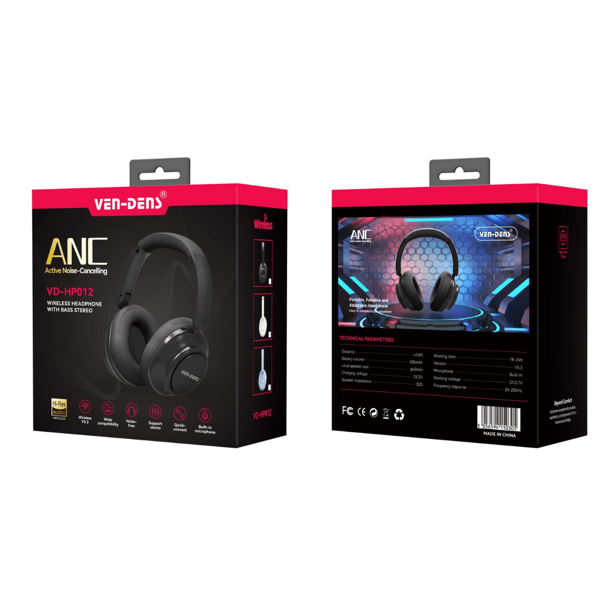 ANC Active Noise Cancelling Wireless Headphone with BASS Stereo – Immersive Sound & Superior Comfort | VD-HP012 - Image 2