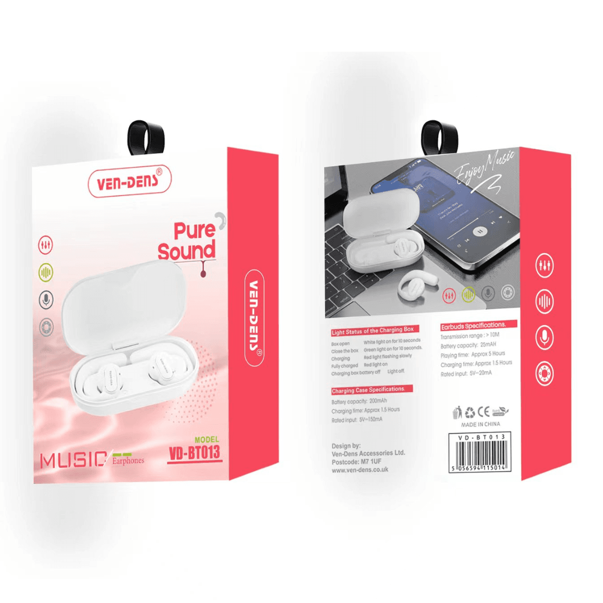 TWS Pure Sound Music Earphones Wireless 5.3 Bluetooth Earbuds – High-Quality Audio & Seamless Connectivity | VD-BT013 - Image 2