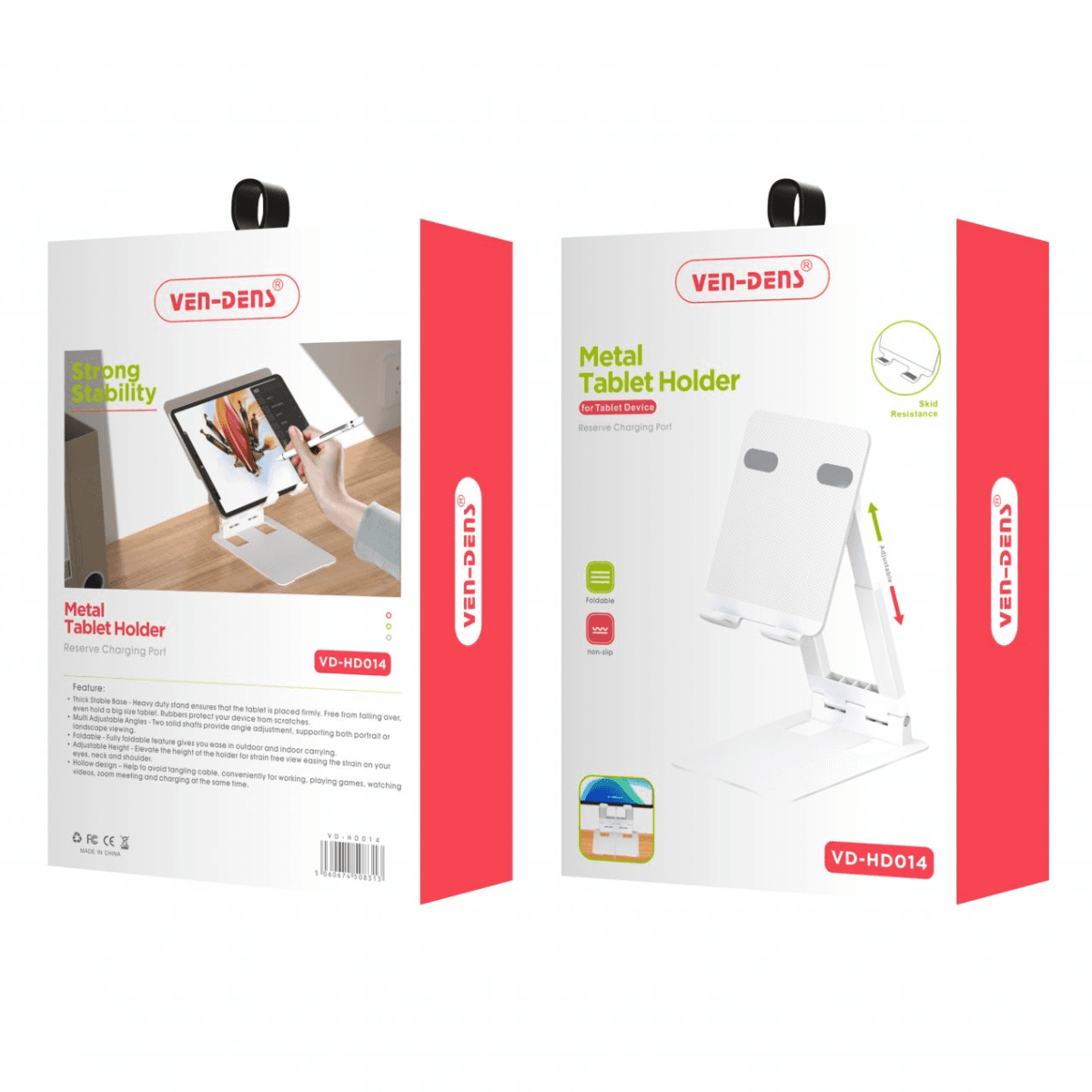 Metal Tablet Holder – Sturdy, Adjustable & Foldable Stand for Tablets | VD-HD014 - Image 2