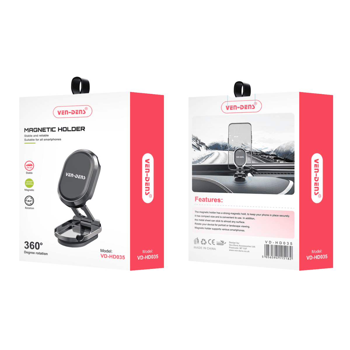 Stable & Reliable Magnetic Holder – 360° Rotation for Secure & Hands-Free Use | VD-HD035 - Image 2