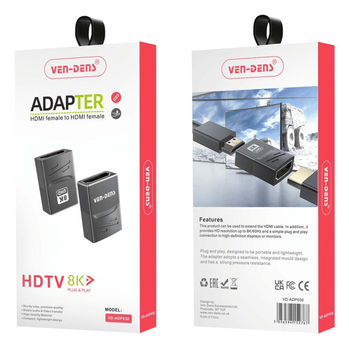 Sturdy & Durable 8K DisplayPort Adapter – High-Performance Extension | VD-ADP030 - Image 2