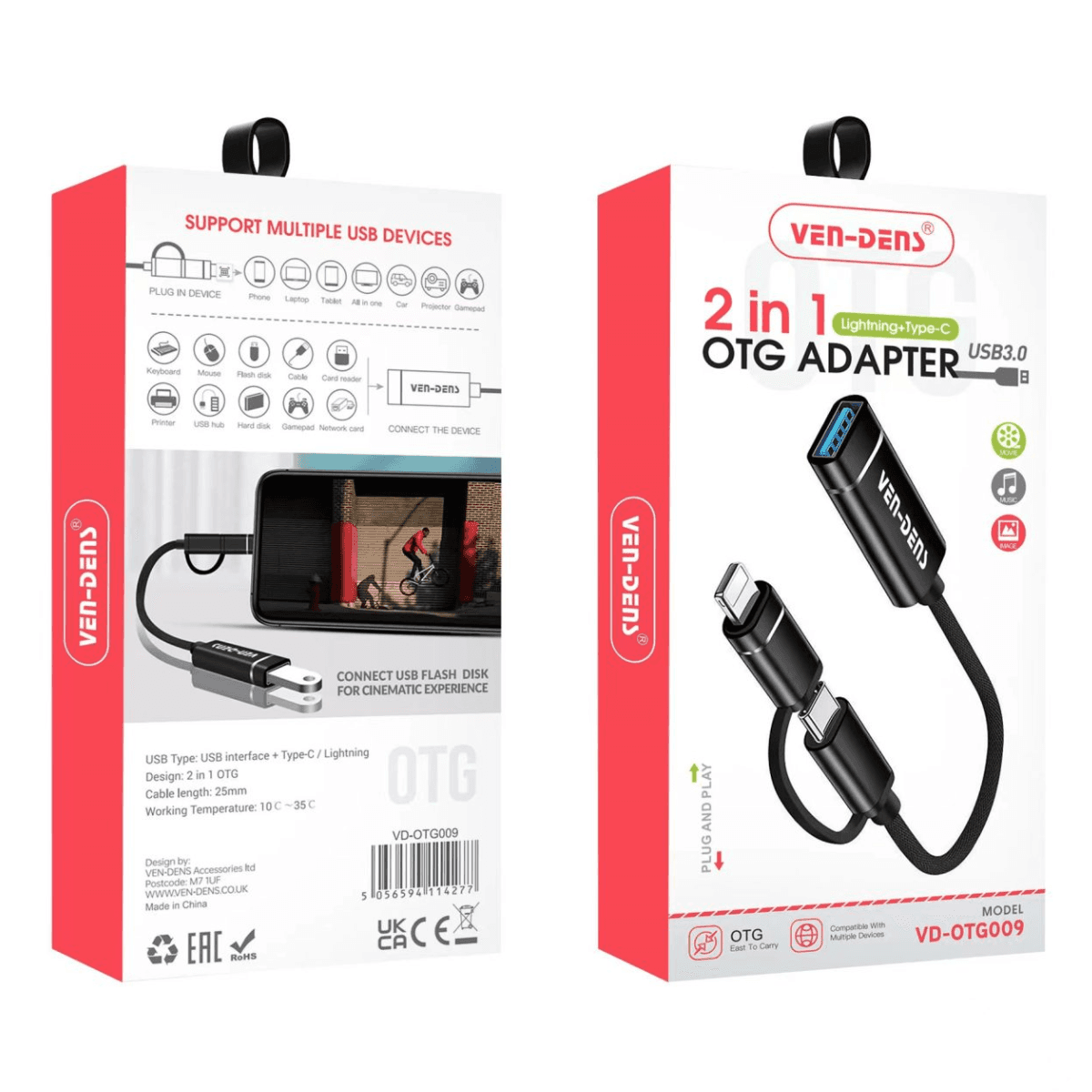 2-in-1 OTG Adapter (Lightning & Type-C) – Fast & Convenient Data Transfer | VD-OTG009 - Image 2