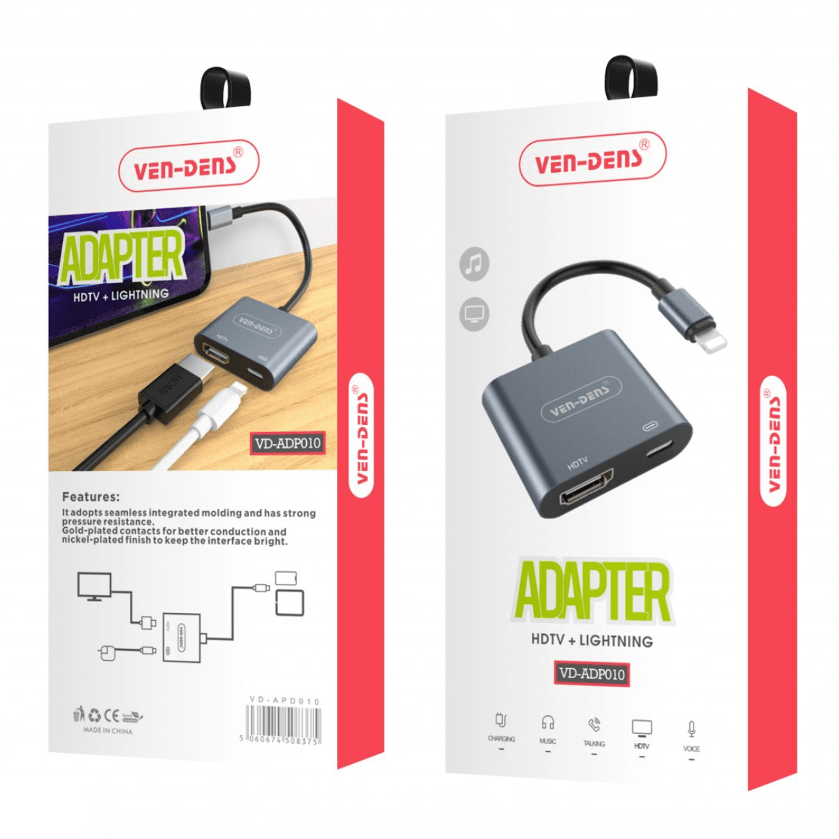 Lightning to HDTV Adapter with PD Port – Seamless High-Quality Connection | VD-ADP010 - Image 2