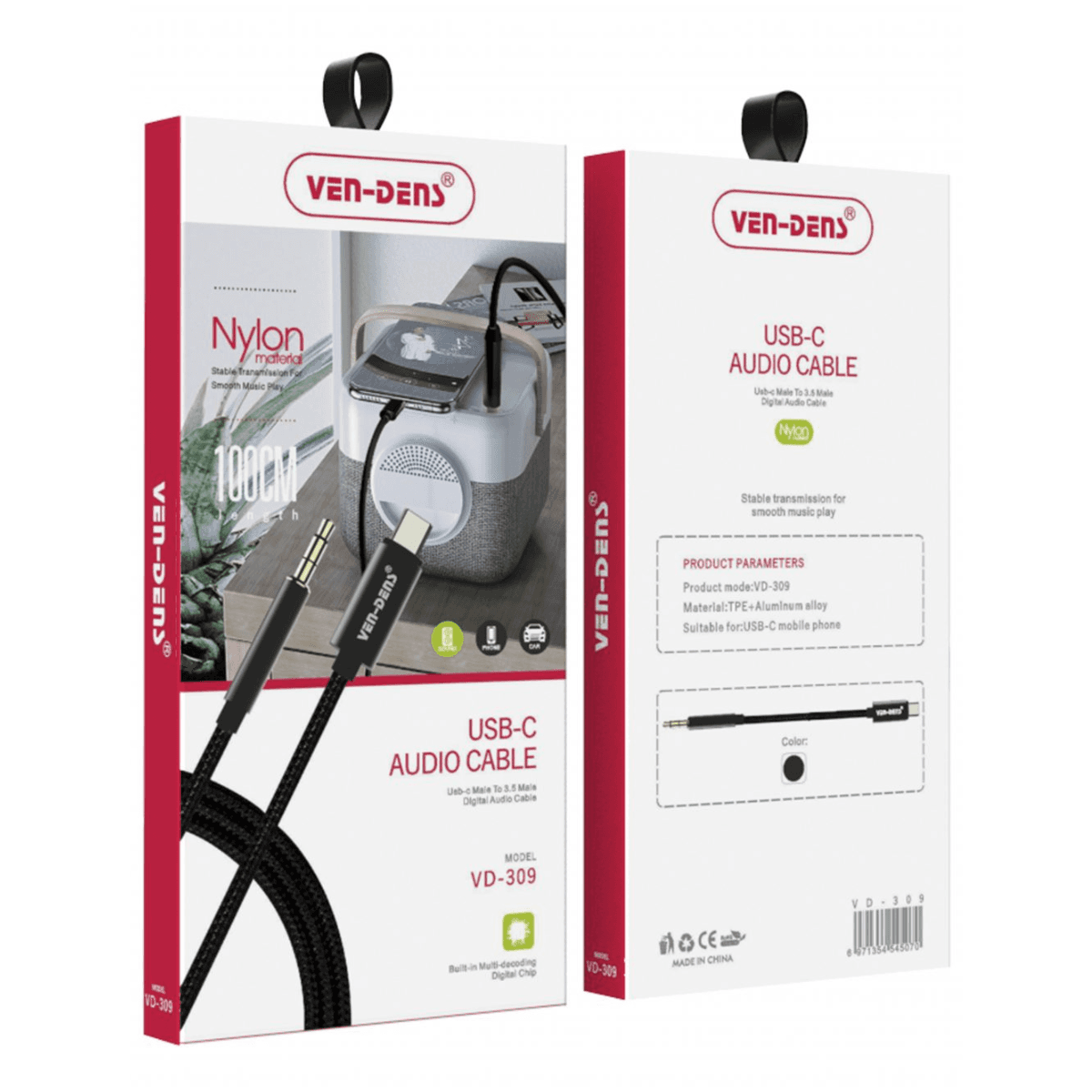 Type C to AUX Cable – Seamless Audio Experience | VD-309 - Image 2