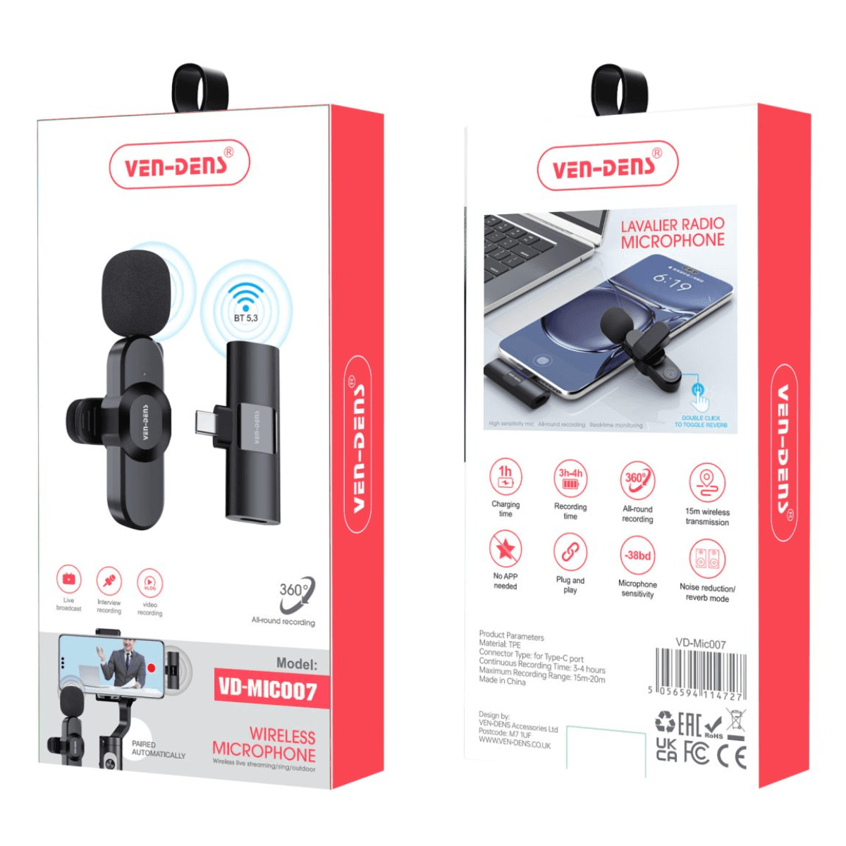 Wireless Microphone - Type C Plug | VD-MIC007 - Image 2