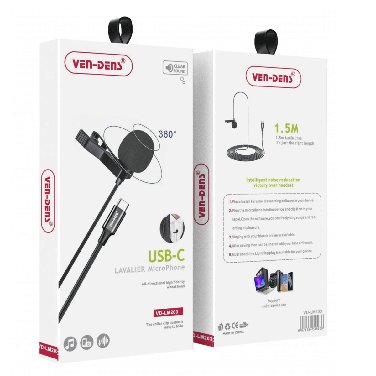 Lavalier Microphone to USB-C – Professional Clip-On Mic for Crystal Clear Audio Recording | VD-LM203 - Image 2