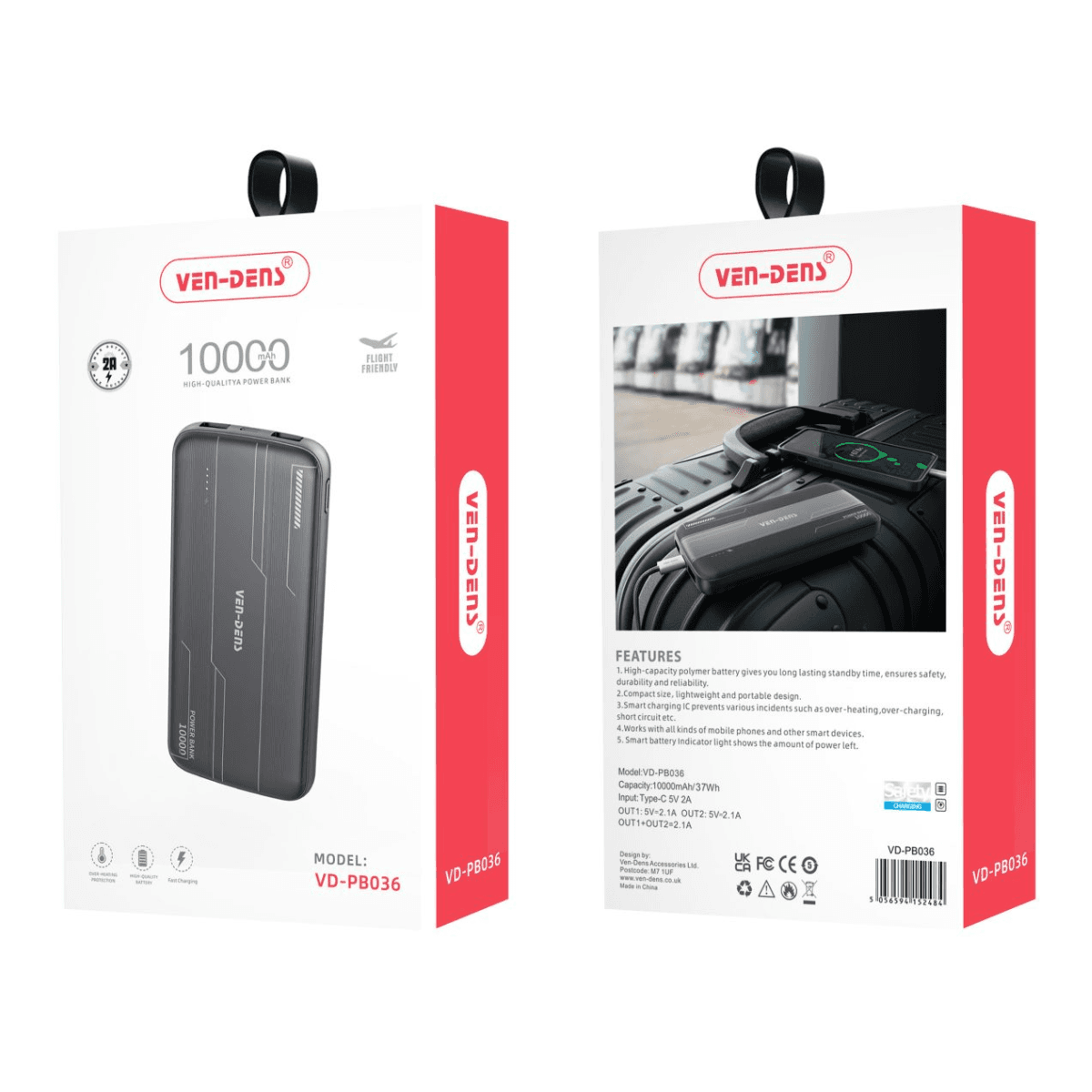 Power Bank 10000mAh – High-Quality, Lightweight & Portable | VD-PB036 - Image 2