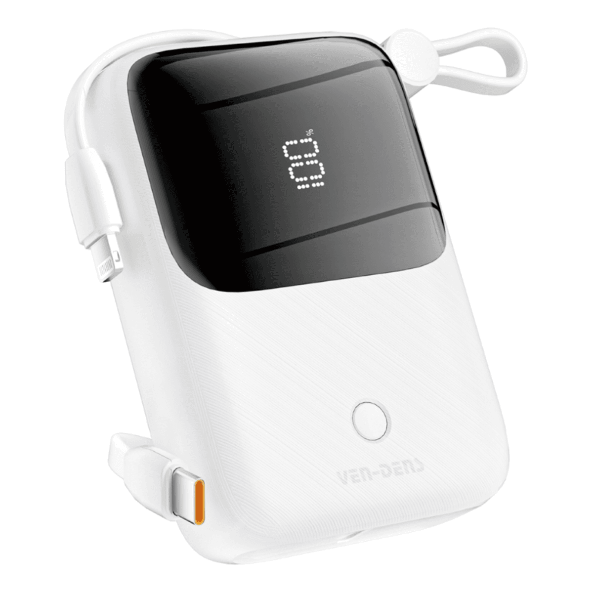 Power Bank 10000mAh 22.5W/20W – LED Display with Built-In Type-C & iPhone Cables | VD-PB022 - Image 1