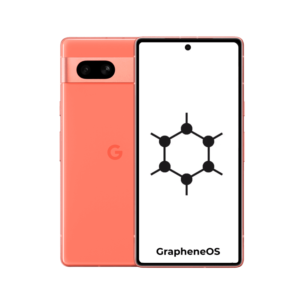 Google Pixel 7a GrapheneOS - Unlocked  - Fair-Coral (#ff7c6b)-128GB 1