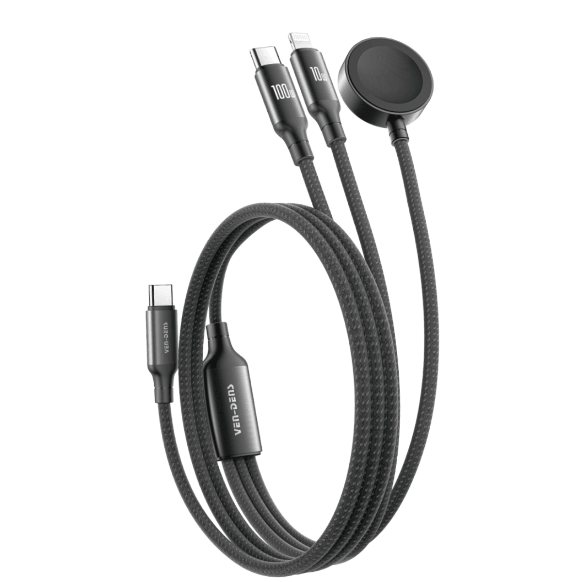 3-in-1 Type-C to Type-C, iWatch & iPhone Data Cable (100W Max) | Wireless-Style Charging & New Fashion | VD-WLC019 - Main view