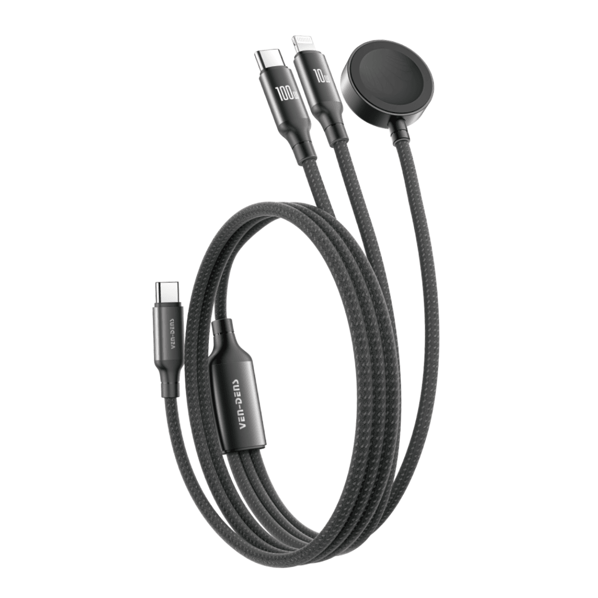 3-in-1 Type-C to Type-C, iWatch, and iPhone Data Cable (100W Max) – Wireless, Versatile, and Stylish | WLC019 - Main view
