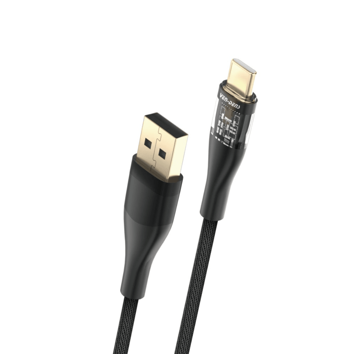 Transparent Aesthetic USB A to Type-C Fast Charging & Data Sync Cable – Durable, Heat-Resistant, and Stylish | VD-DCG03 - Main view