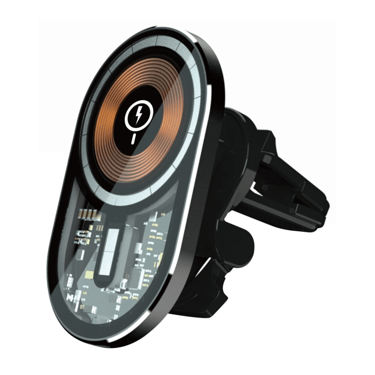 Transparent Magnetic Car Charger Holder – 15W Fast Wireless Charging | VD-WLC006 - Main view