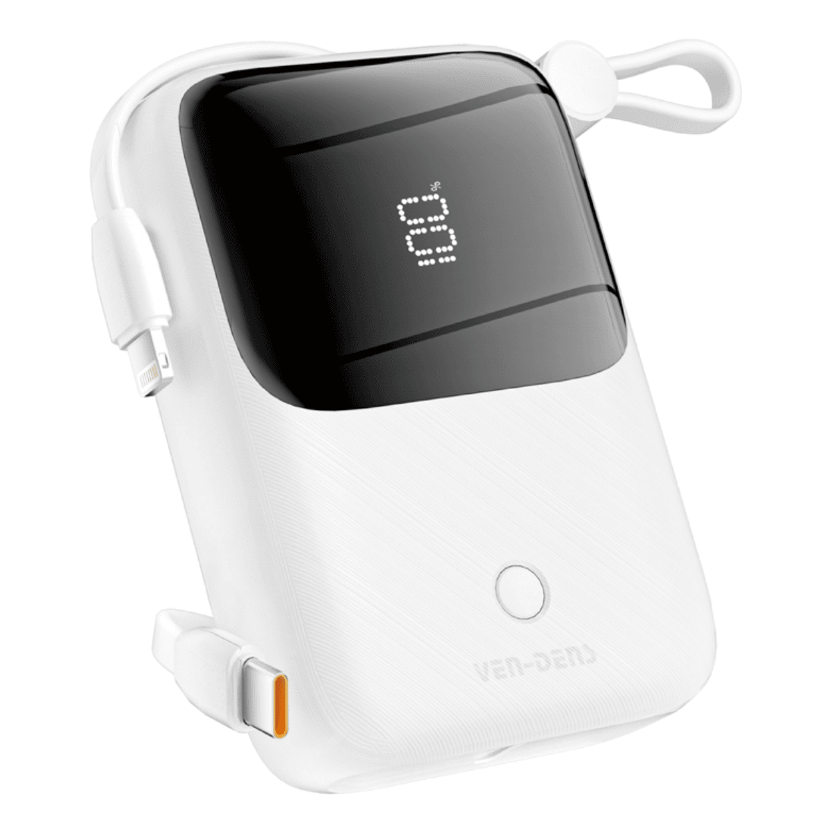 Power Bank 10000mAh 22.5W/20W – LED Display with Built-In Type-C & iPhone Cables | VD-PB022 - Main view