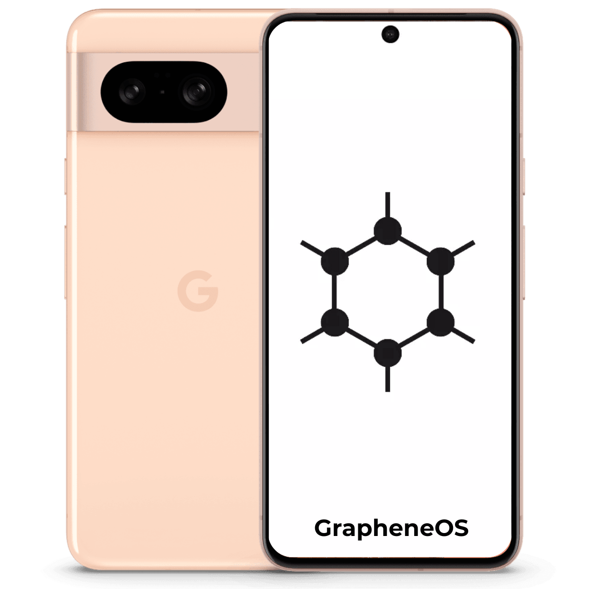 Google Pixel 8 Graphene OS - Unlocked - Good-Rose (#ffdec7)-128GB