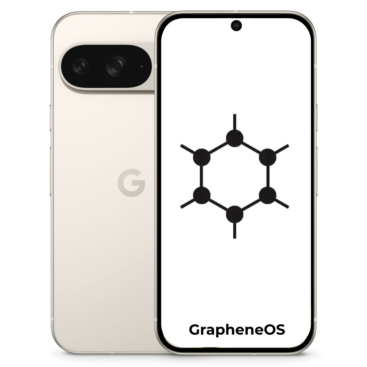 Google Pixel 9 GrapheneOS - Unlocked - Excellent-Porcelain (#e8e0d5)-128GB